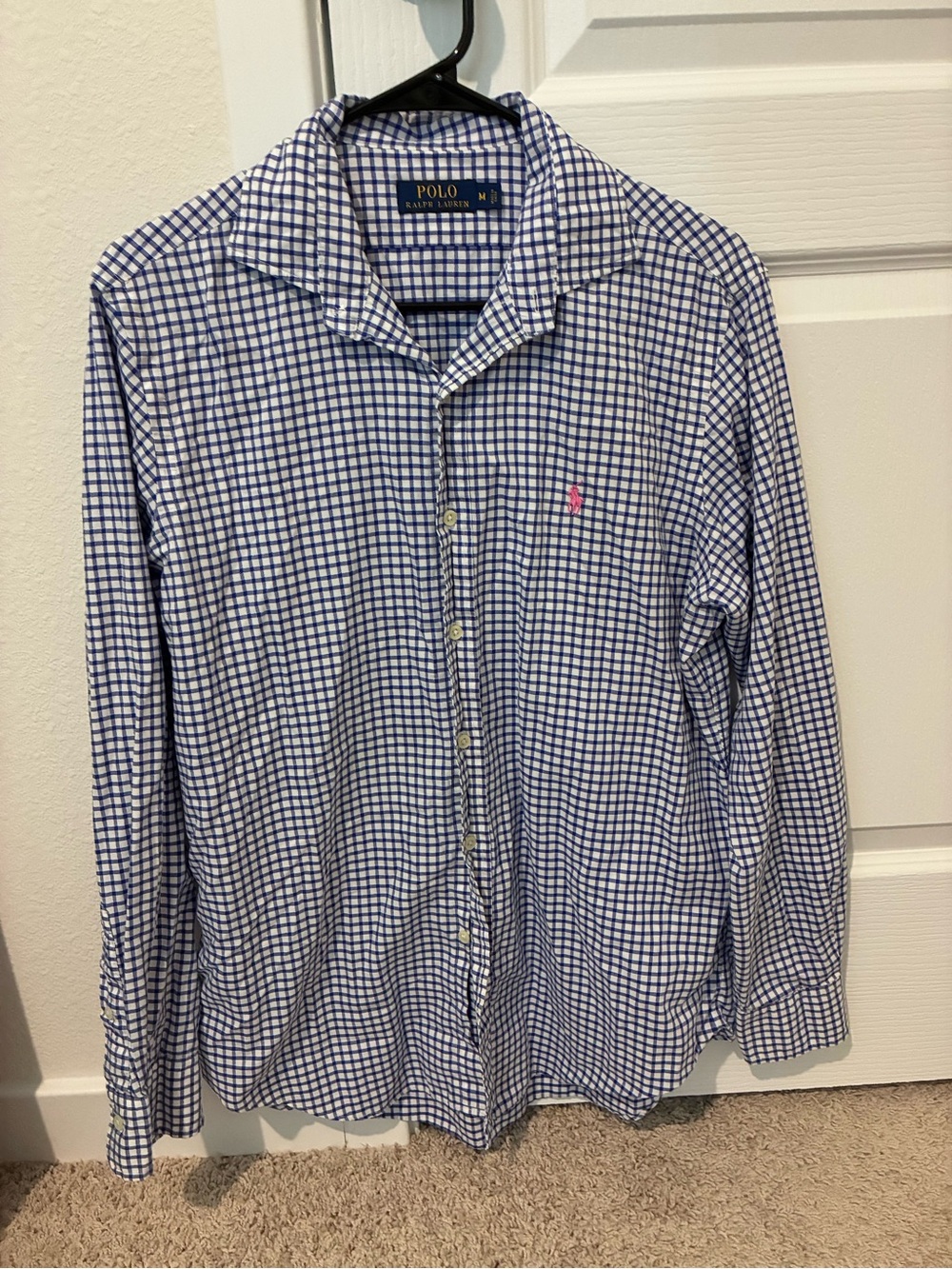 Polo by Ralph Lauren Blue and White Check Button-Down Shirt
